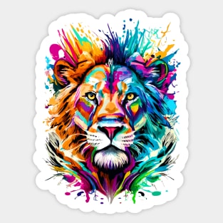 Lion Head Colourful - Cute Lion - Zodiac Sign Leo Sticker